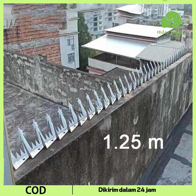 [COD]1.25m Kawat Tajam Wall Spike Galvanis Impor Duri Pagar Super Tebal Kawat Untuk Pagar 2mm Steel 