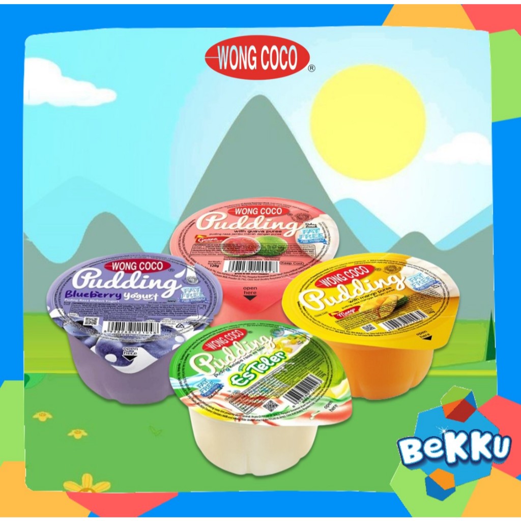 

Wong Coco Pudding 120gr / Puding Cup / Puree Buah Asli / Cemilan Buah / Tanpa Lemak Susu / Bekku