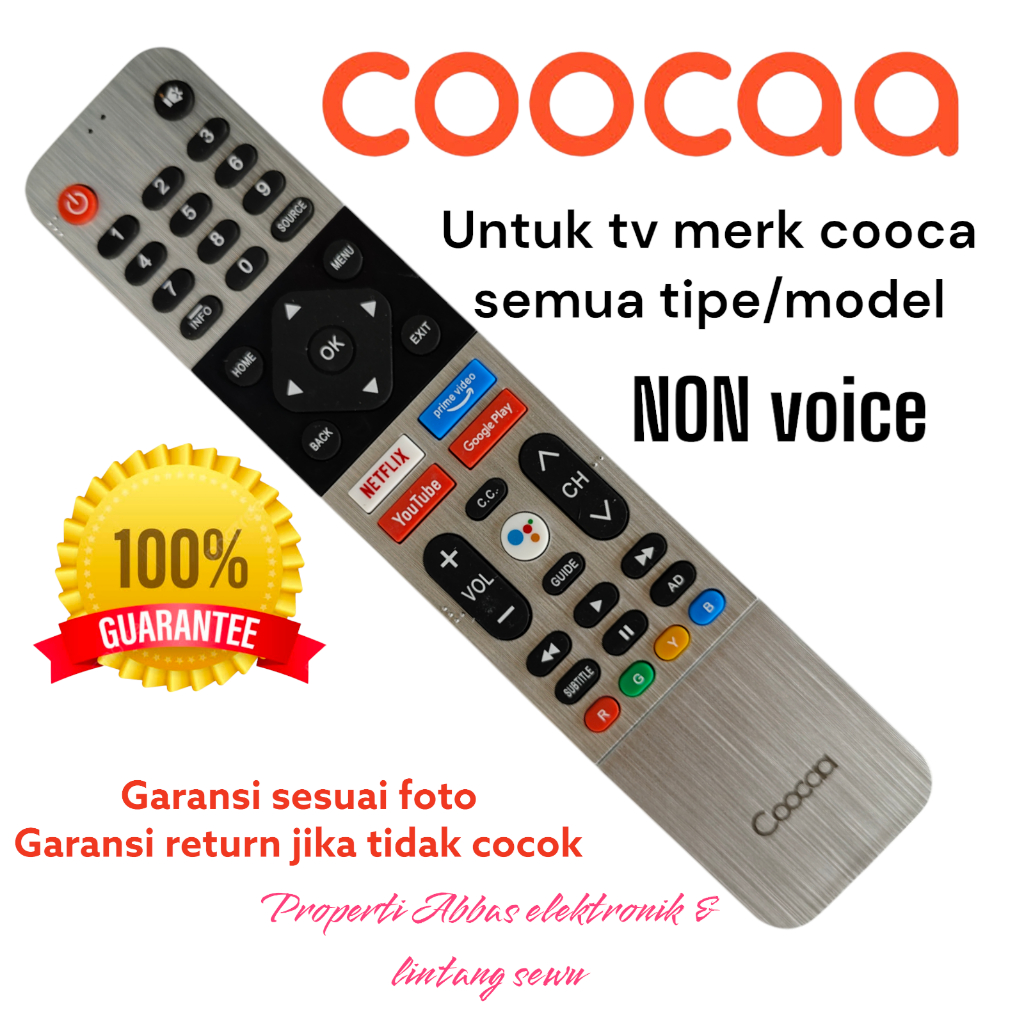 remote cooca SILVER smart tv android tv REMOT TV LED COOCAA COOCA cocaa ANDROID SMART 32S3G 32S5G 32