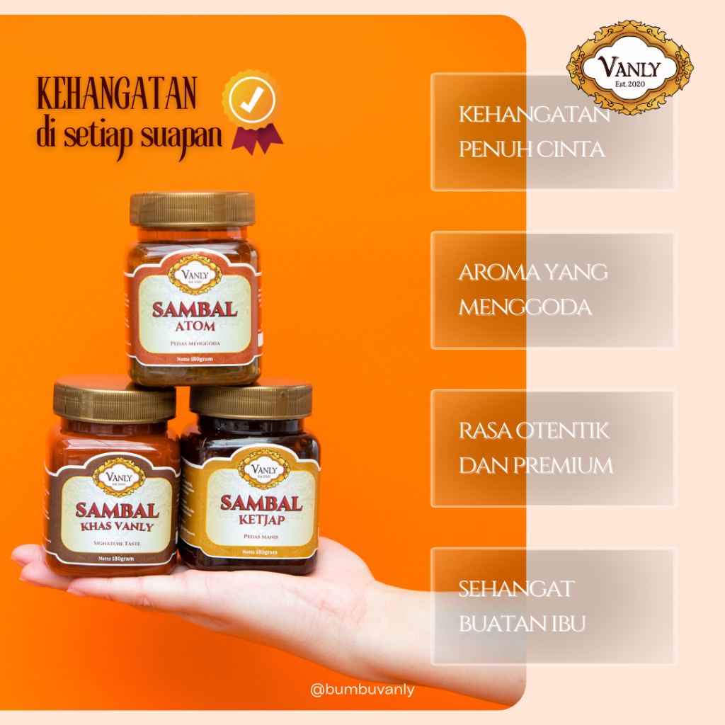 

[ BUMBU VANLY ] SAMBAL KHAS VANLY, ATOM, KETJAP / bawang / kecap / homemade / praktis / bestseller