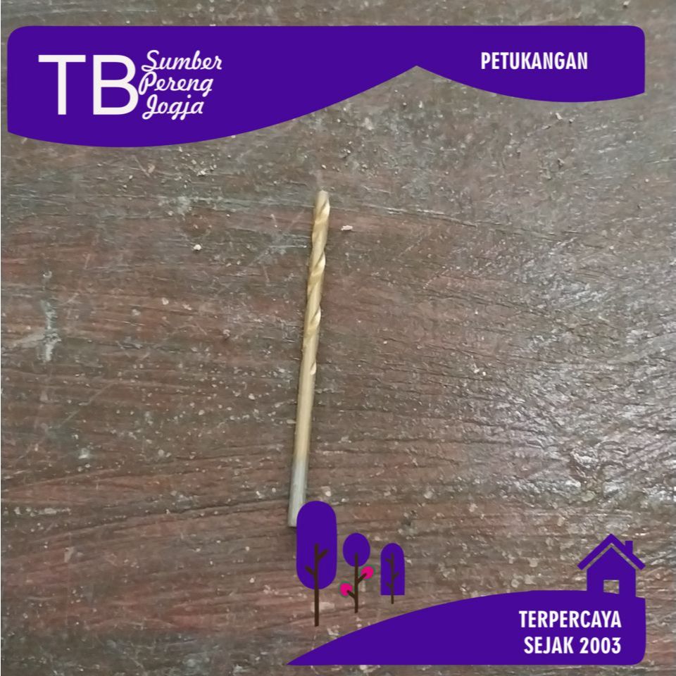 Mata Bor Besi HSS Kuning 2,5 MM Panjang 5,6 MM