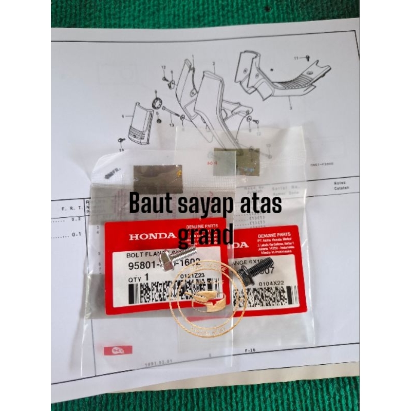 BAUT SAYAP BAGIAN ATAS HONDA ASTREA GRAND LEGENDA PRIMA ORIGINAL AHM