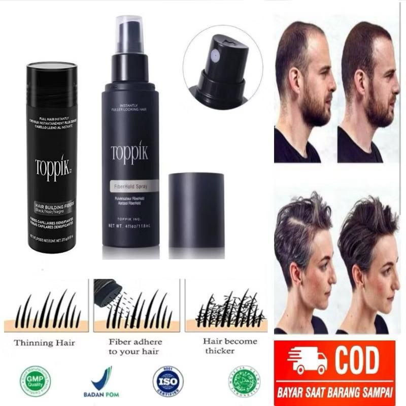 Toppik Penebal Rambut Botak Dan Tipis Toppik Hair Fiber Penebal Rambut | Toppik Hair Spray Fiber Hol
