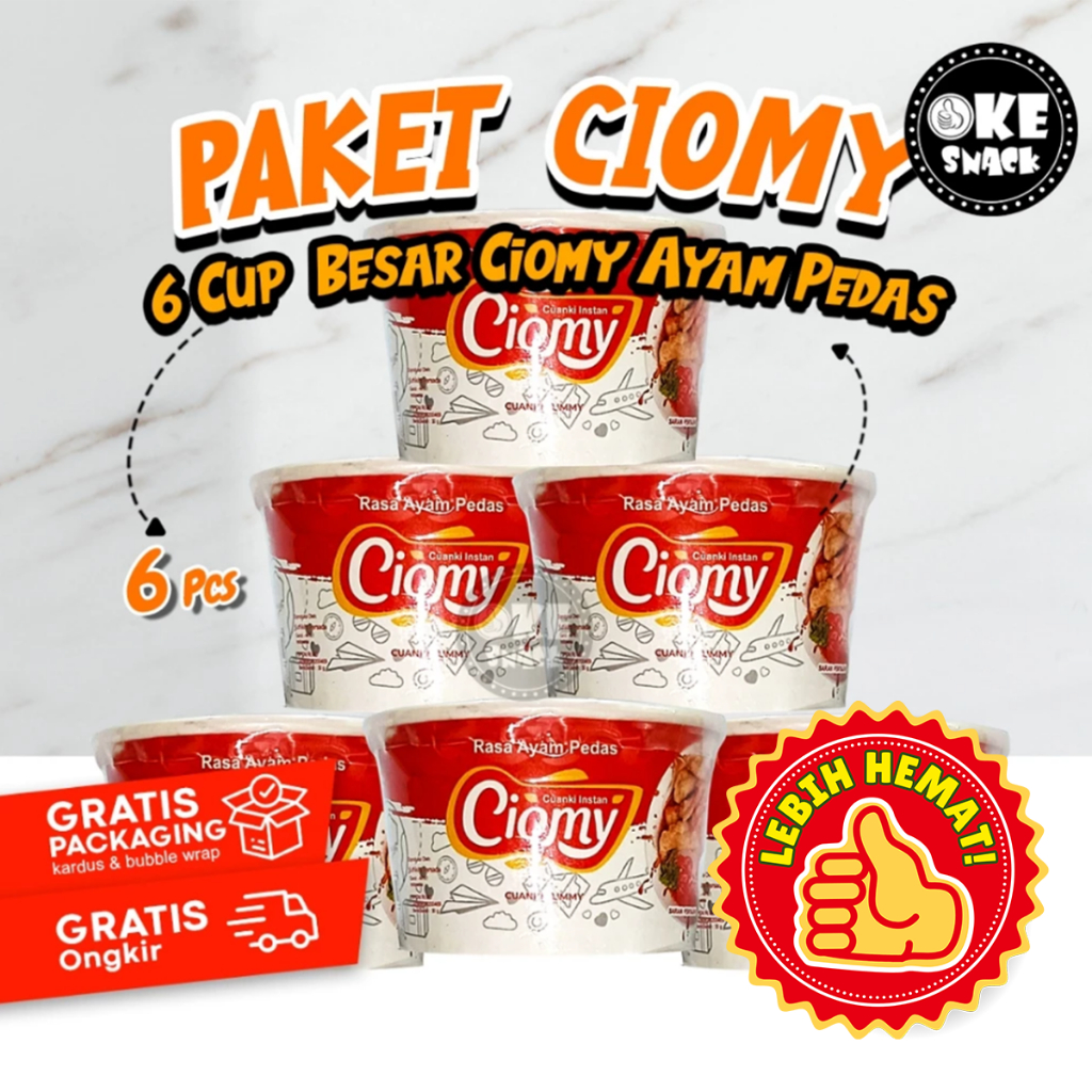 

Paket Hemat Ciomy Cuanki Cup Besar Ayam Pedas Set isi 6 pcs