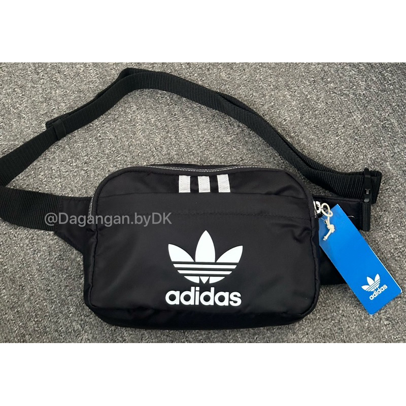 Tas Waistbag Adidas Original 100% 3Stripes Hitam