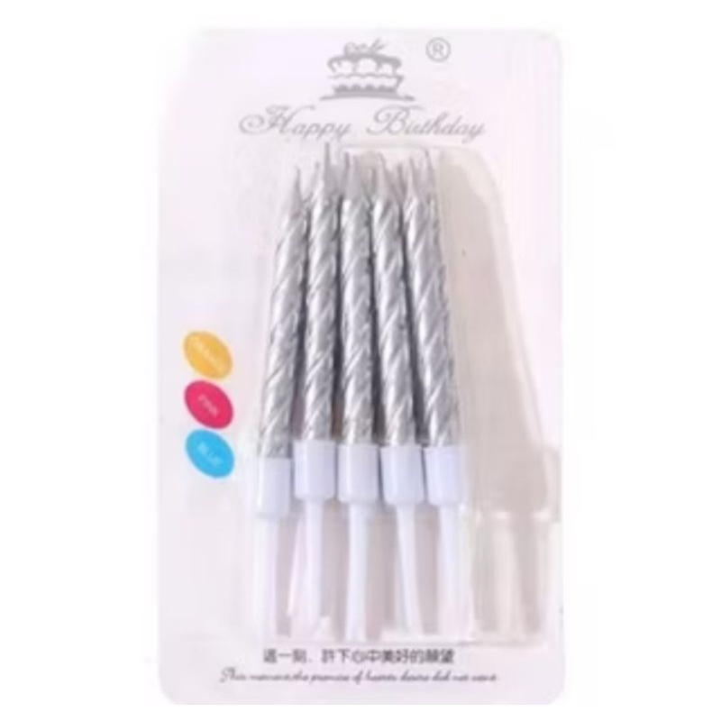 LILIN ULANG TAHUN / LILIN SPIRAL KECIL SILVER