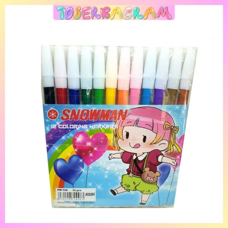 

Spidol Mewarnai Snowman Isi 12 Warna PW-12A
