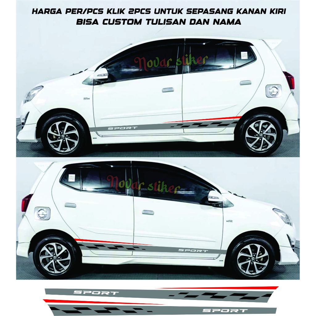 stiker cutting mobil ayla agya stiker aksesoris bodi samping mobil ayla agya
