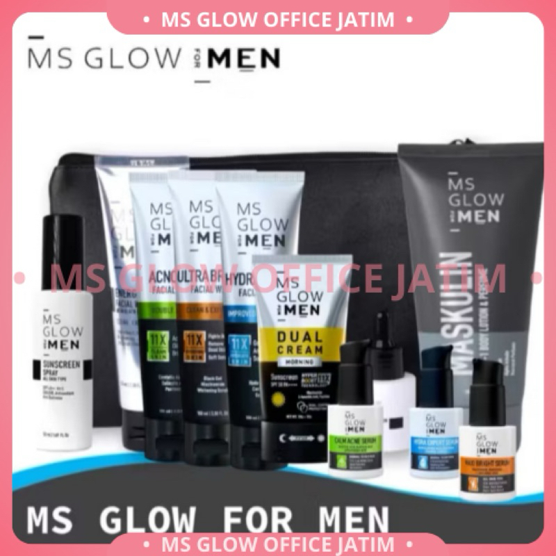 MS Glow Men / MS Glow For Men / serum ms glow men / facial wash ms glow men / energy bright ms glow