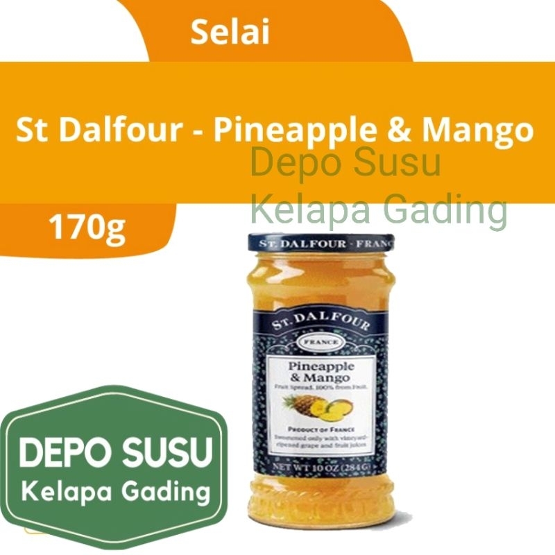 

Selai St. Dalfour 170g Pineapple & Manggo Fruit Spread 100% From Fruit Product of France Jam St Depo Susu Kelapa Gading