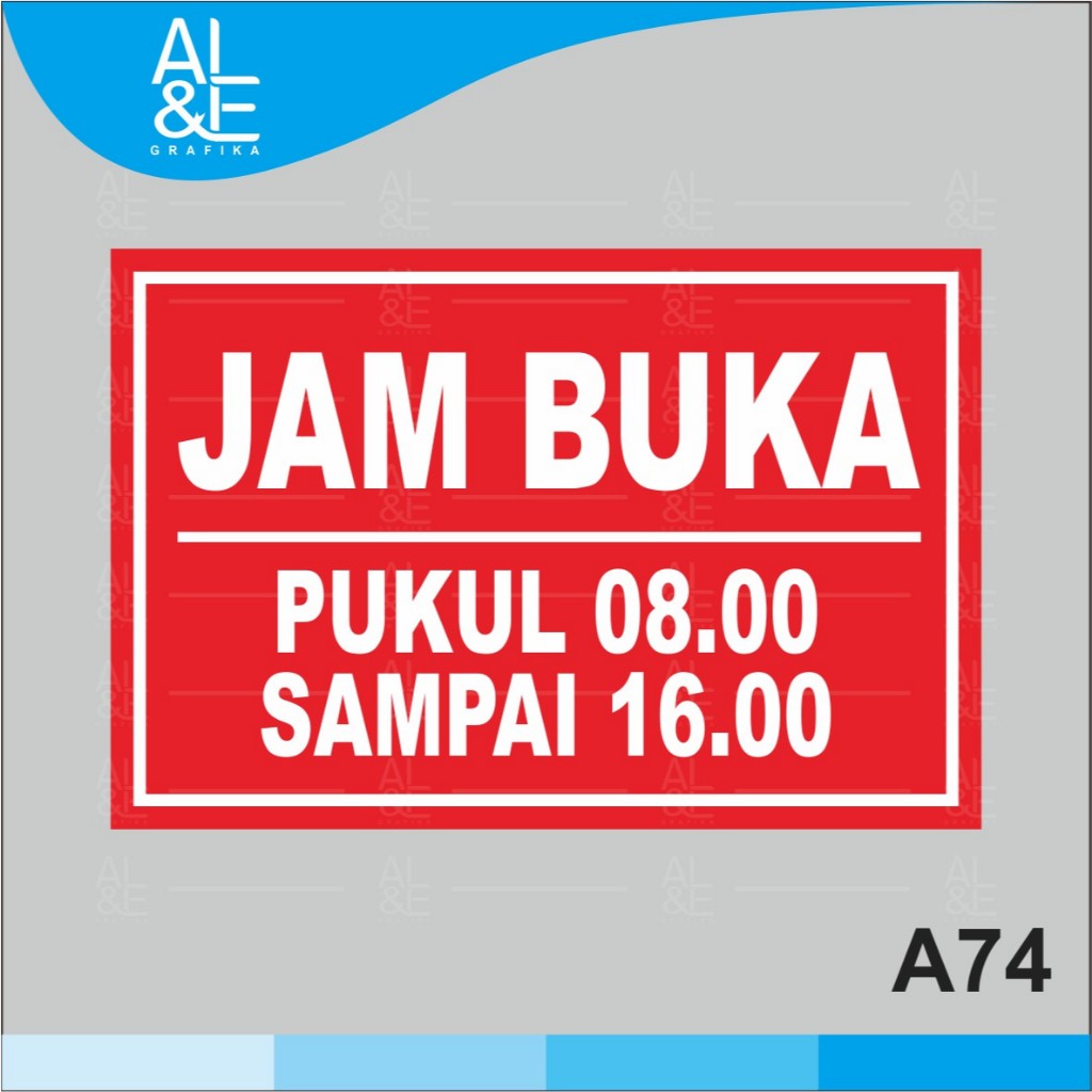 

A74 - Acrylic Sign, Stiker Akrilik Jam Buka Kantor, Toko atau Warung, Premium dan Tahan Air, Bisa Custom