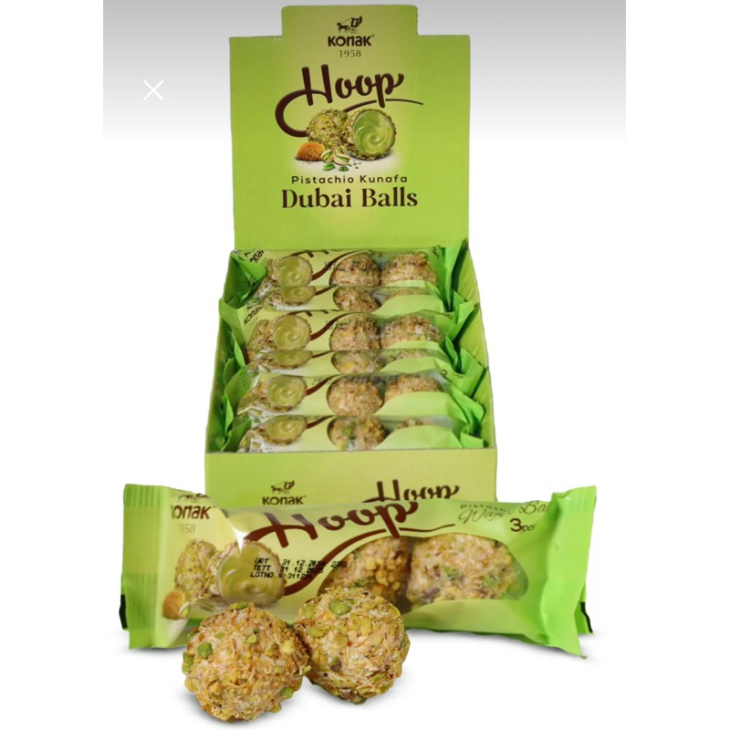 

READY STOCK Konak Hoop Dubai Ball Wafer Pistachio Almond isi 3pcs Original Turki
