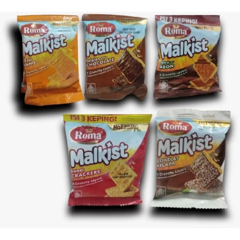 

Roma Malkist Renteng aneka rasa Coklat Abon Voklat Kelapa Keju Cookies Food Snacks Biskuit