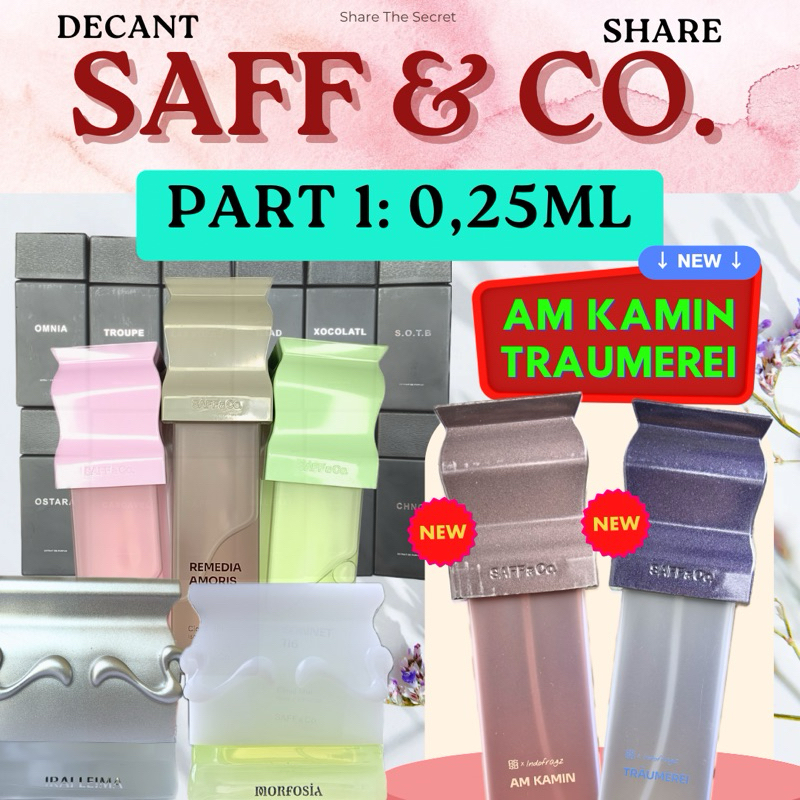 FREE GIFT DECANT SHARE SAFF AND CO 0,25ml AM KAMIN TRAUMEREI MORFOSIA IRAI LEIMA ANNABEL LEE REMEDIA
