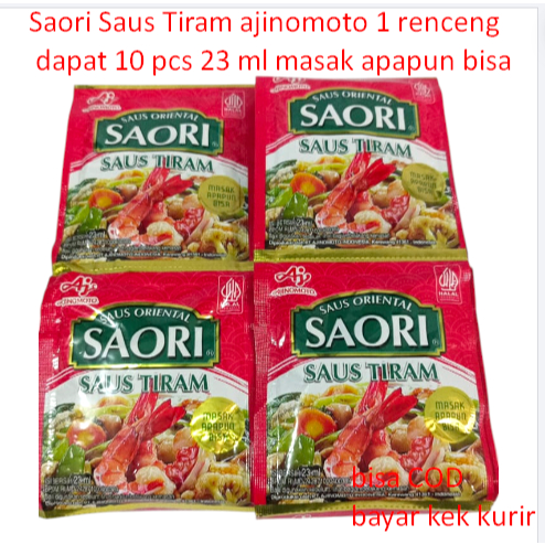 

Saori Saus Tiram ajinomoto 1 renceng dapat 10 pcs 23 ml masak apapun bisa