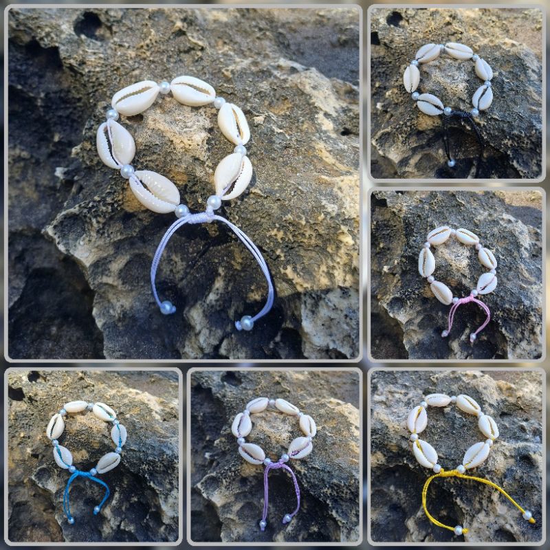 Gelang Kerang Manik Kuwuk Asli Khas Pantai