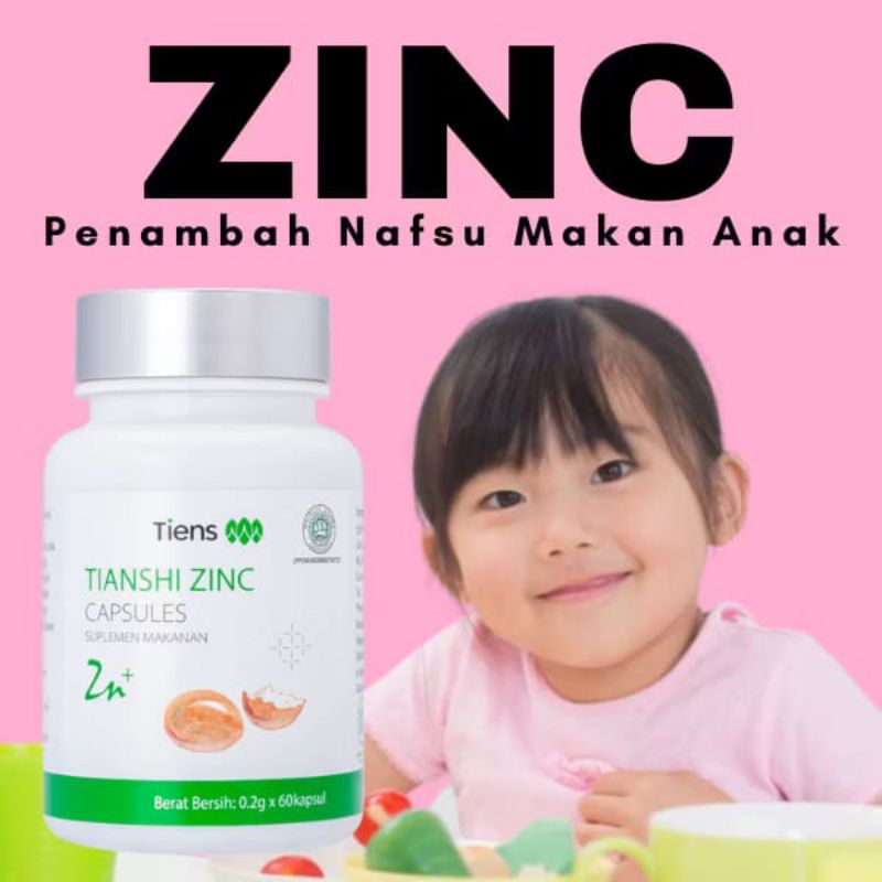 (Nutrisi Anak) ZINC  PENGGEMUK BADAN Tiens Penggemuk Herbal alami Zinc Original Obat Gemuk isi 60 Ka