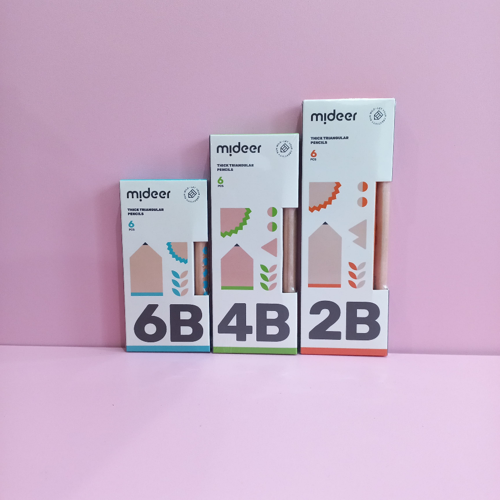 

Mideer Thick Triangular Pencil Pensil 2B 4B 6B Pensil Segitiga LIMITED Alat Tulis Pensil Segitiga Kayu Pensil Kumon Tebal Umur Usia 2+ Kado Souvenir Mainan Edukasi