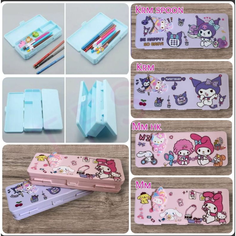

Tempat pensil 2 sisi bhn plastik uk27.5x7.5x3.5 / kotal pensil kuromi melody