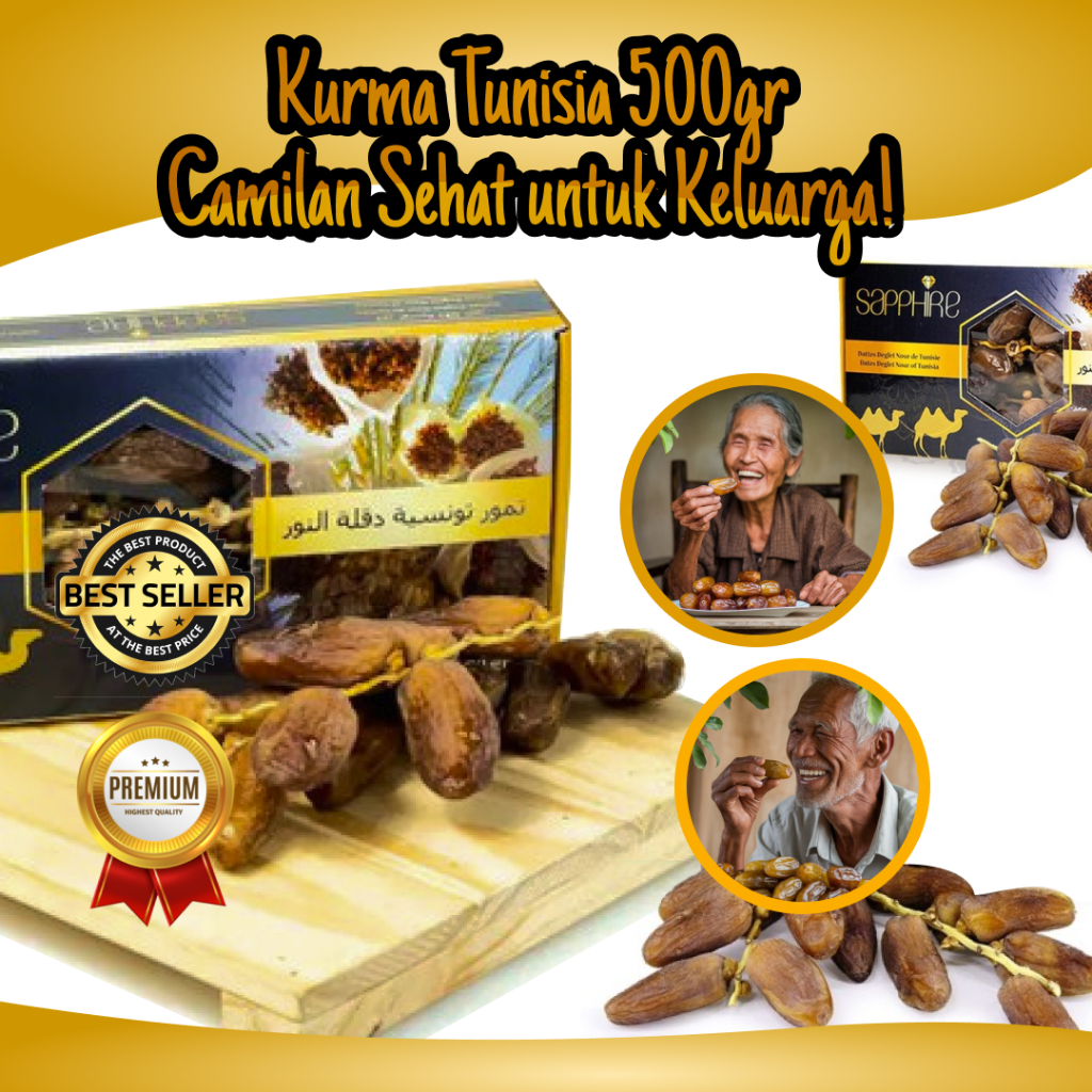 

Kurma Tunisia Premium Original 500gr - Asli Import, Super Fresh, Manis Alami, Lembut, Harga Termurah, Cocok untuk Sahur!