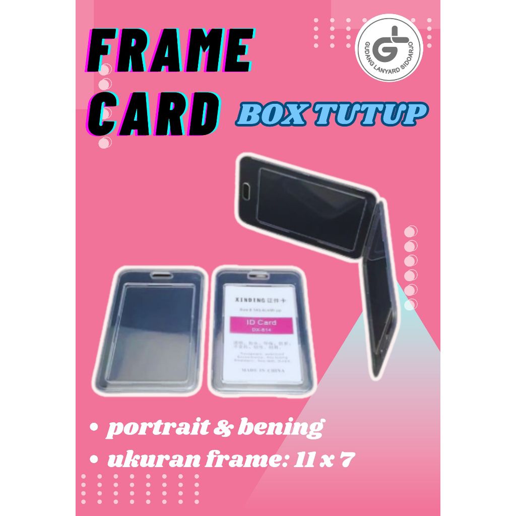 

Card Holder Frame Casing Box Tempat ID Card Flashdisk Holder Bening Tutup Portrait