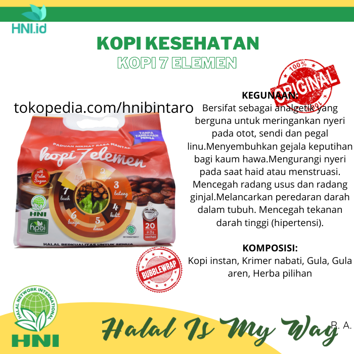 

KOPI 7 ELEMENT HNI (20sachets) | KOPI SEVEL | Kopi Kesehatan
