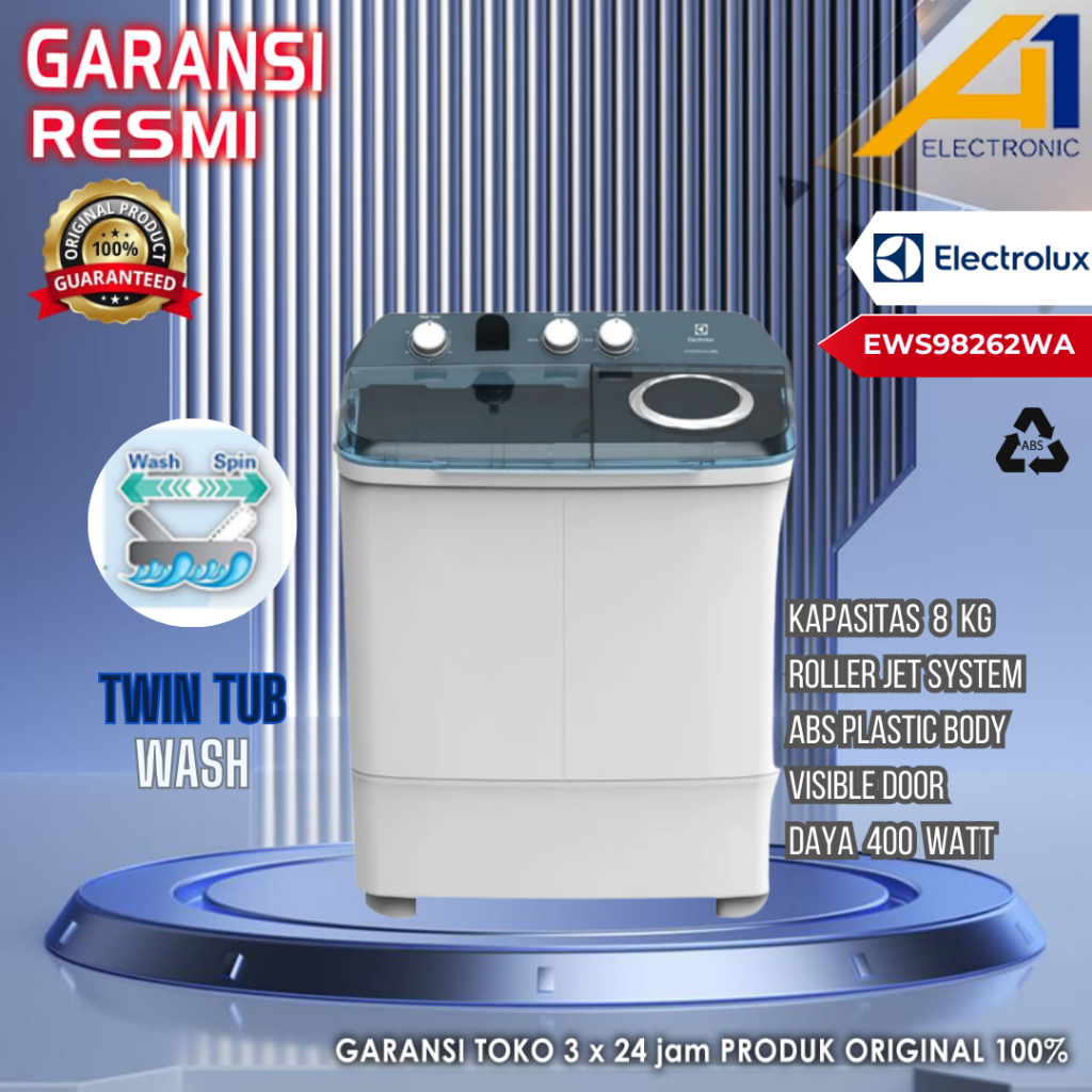 MESIN CUCI ELECTROLUX EWS98262WA / EWS 98262 WA / EWS98262 WA 8Kg 12 Kg GARANSI RESMI