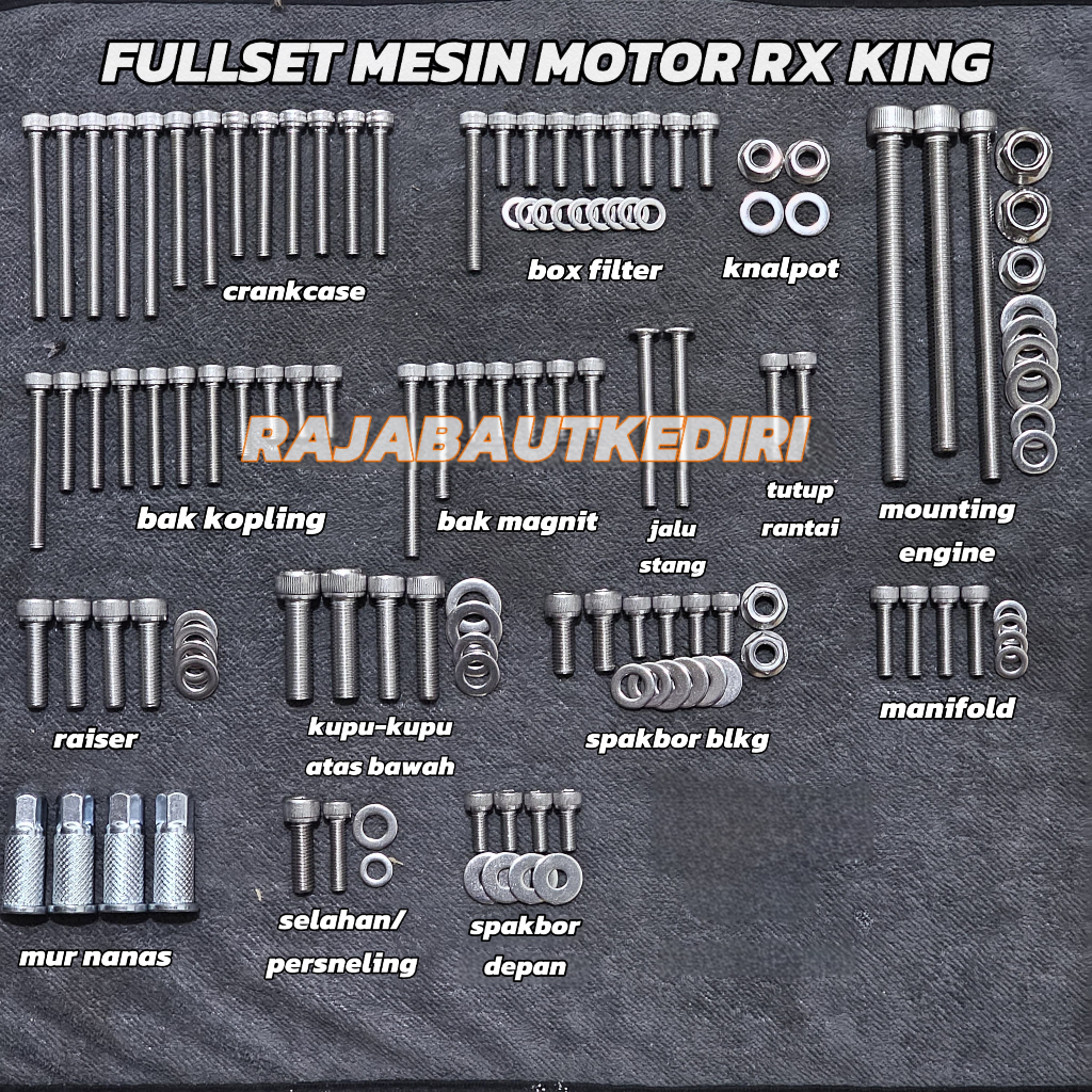 Baut L FullSet Mesin Rx King Stainless The a2-70 (STD)