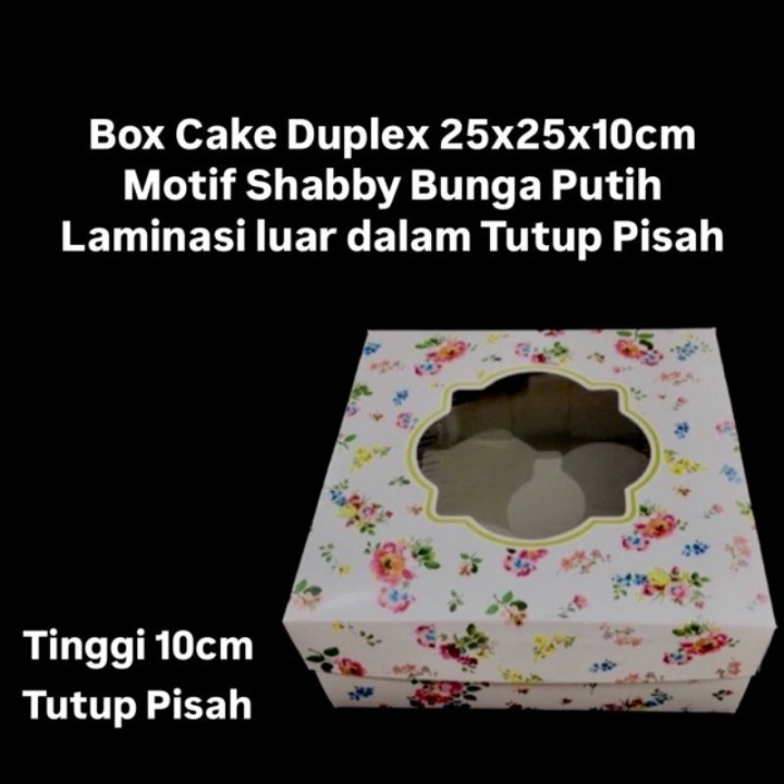 

Dus Kue Duplex 25x25x10 Box Packaging Cake White Shaby