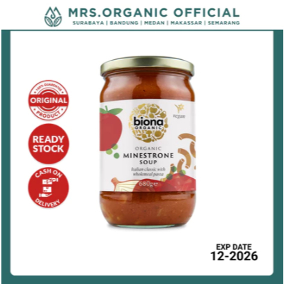 

Biona Organic Minestrone Soup Sup Tradisional Khas Italia 680 Gr