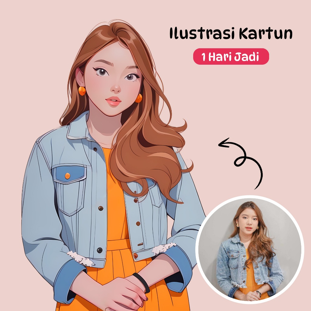 Ilustrasi Foto Kartun 1 Hari Jadi | Kartun Anime | Ilustrasi Foto | Vector Wajah
