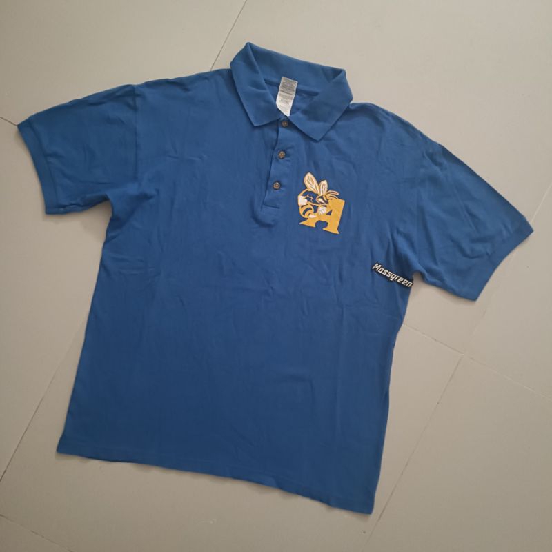 Kaos kerah / Poloshirt (bukan XTC) | blue football Allen university tag gildan ultra cotton ,M