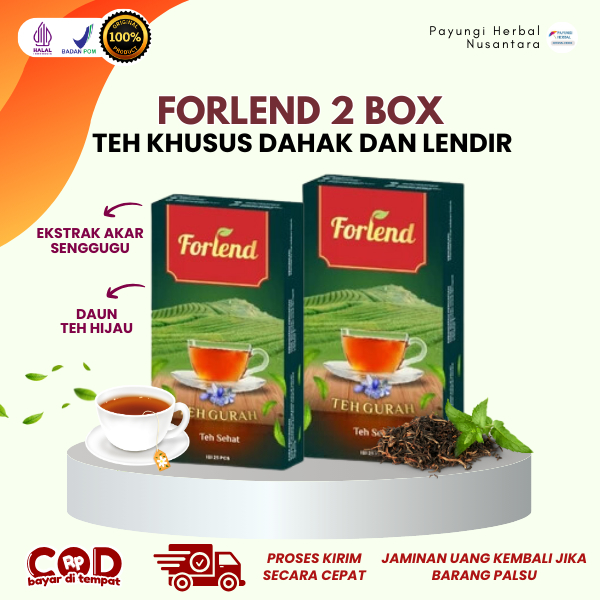 

FORLEND Teh Gurah Kuras Dahak & Lendir, Obat Asma, TBC, Sinusitis BPOM HALAL 100% ALAMI TANPA KIMIA