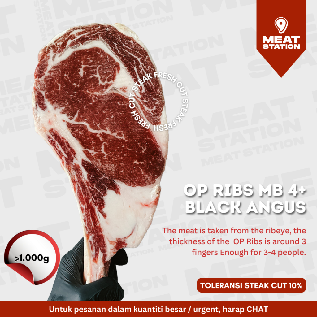 

Op Ribs MB 4+ Black Angus / Potong 1 Tulang / Beef Import