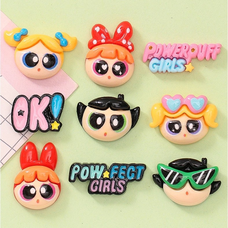 

IG Bros Pin Clay Stiker 3D DIY Aksesoris Dekorasi Botol Minum Karakter Powerpuff Girls Lucu 3D-022