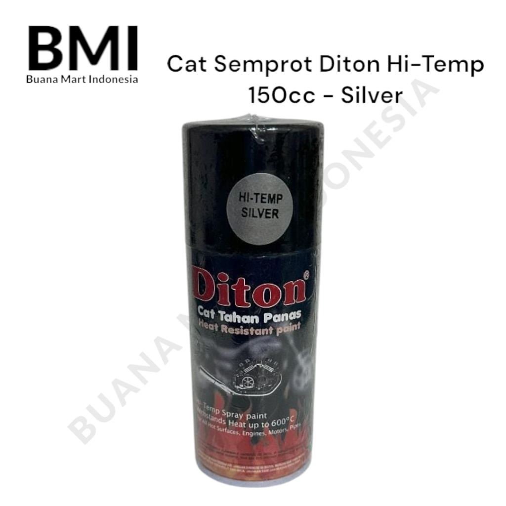 Pilox DITON HI-TEMP SILVER 150cc | Pilok Cat Semprot 150ml Anti Panas | Pylox Spray Paint | Pewarna 