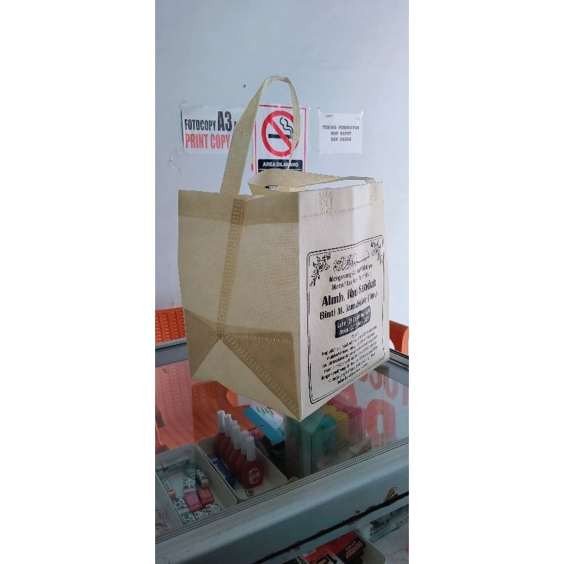 sablon tas berkat ukuran 20x20