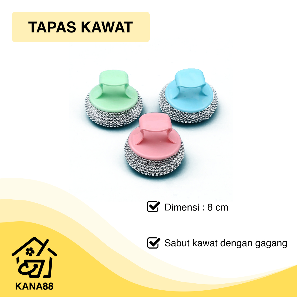 Sabut Kawat Gagang Spons Kawat Stainless Pembersih Kerak Panci