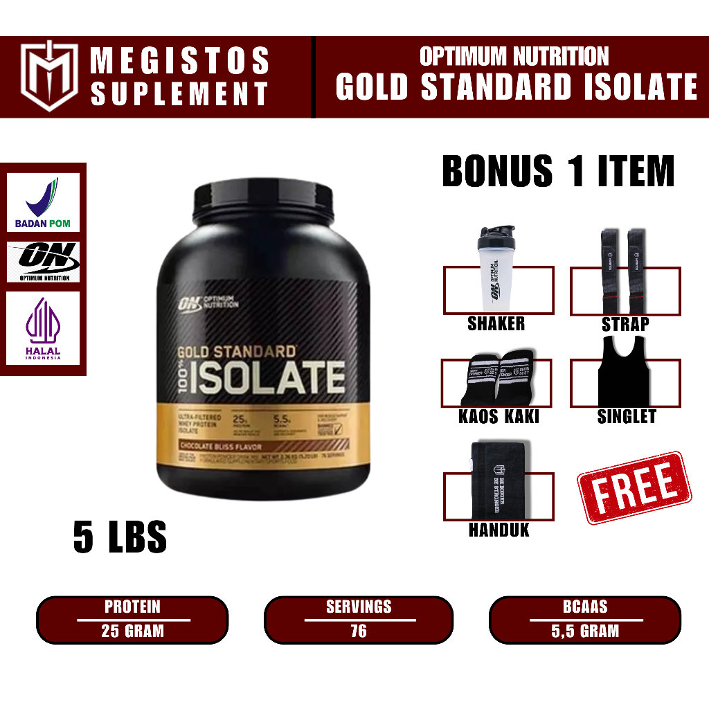 ON Gold Standart 100% Isolate 5 Lbs Whey Protein Isolate BPOM