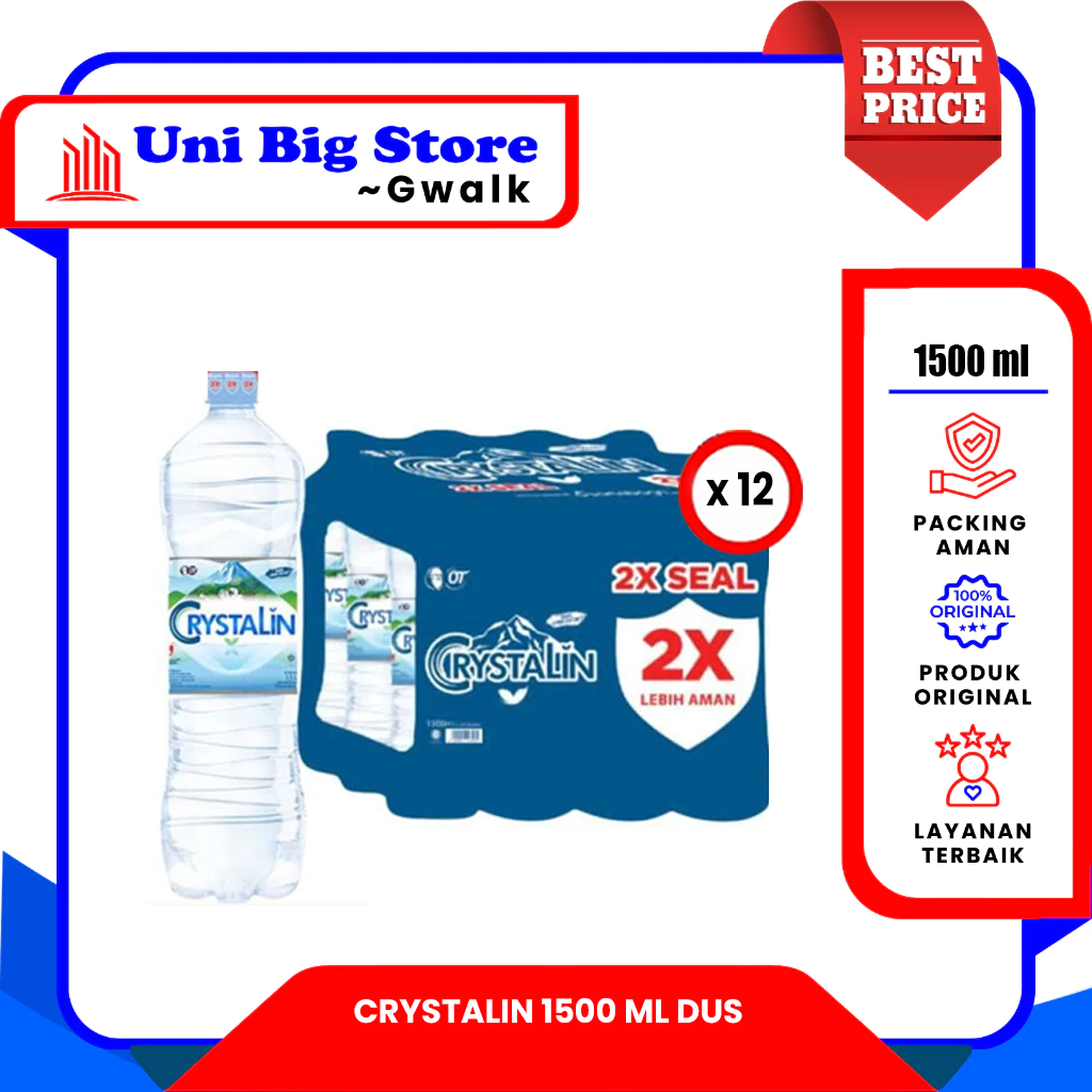 

CRYSTALIN AIR MINERAL BOTOL - (1500 ml x 12 pcs) DUS