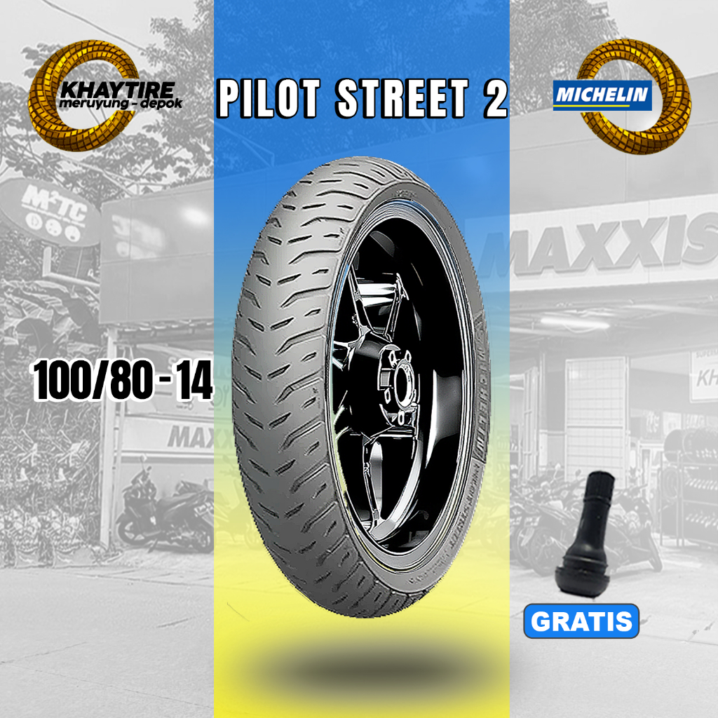 Ban Motor Matic MICHELIN PILOT STREET 2 100/80 Ring 14 Tubeless