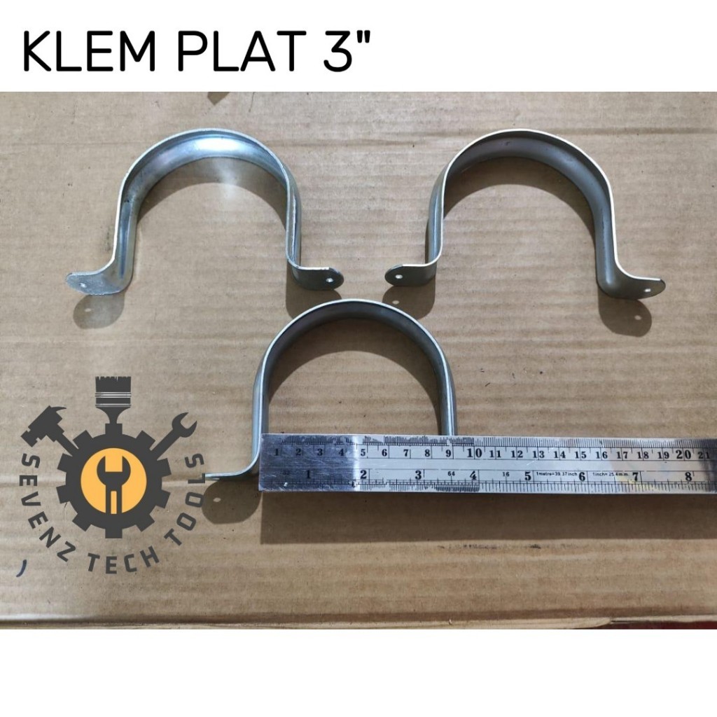 KLEM PIPA PLAT BESI/KLEM BESI BENTUK OMEGA 3" TEBAL