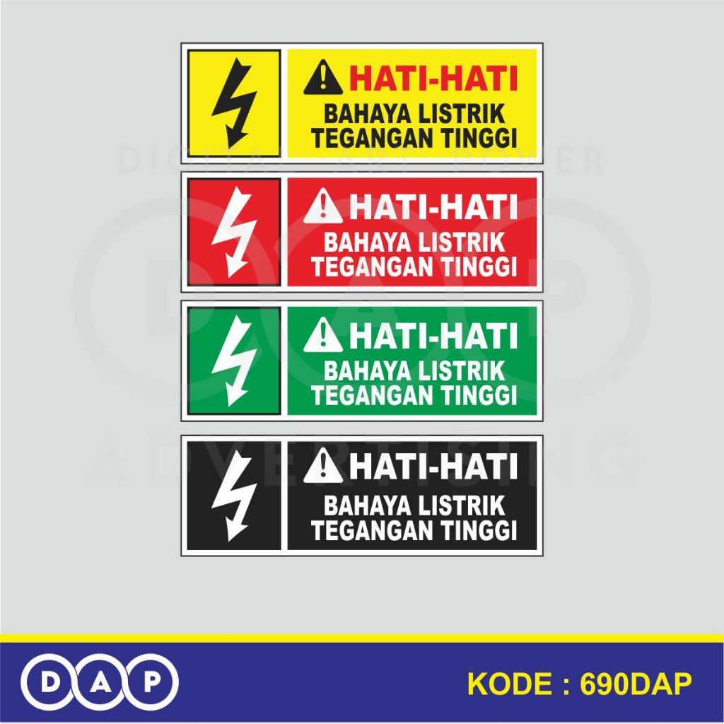 

690 - STIKER BAHAYA LISTRIK - 10 X 30 CM - VYNIL - TERBAIK