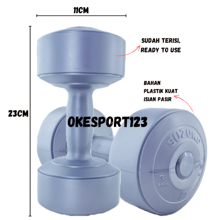 DUMBEL 3KG SUZUKI / WIN STAR  / DUMMBELL / BARBEL ANGKAT BEBAN 3KG