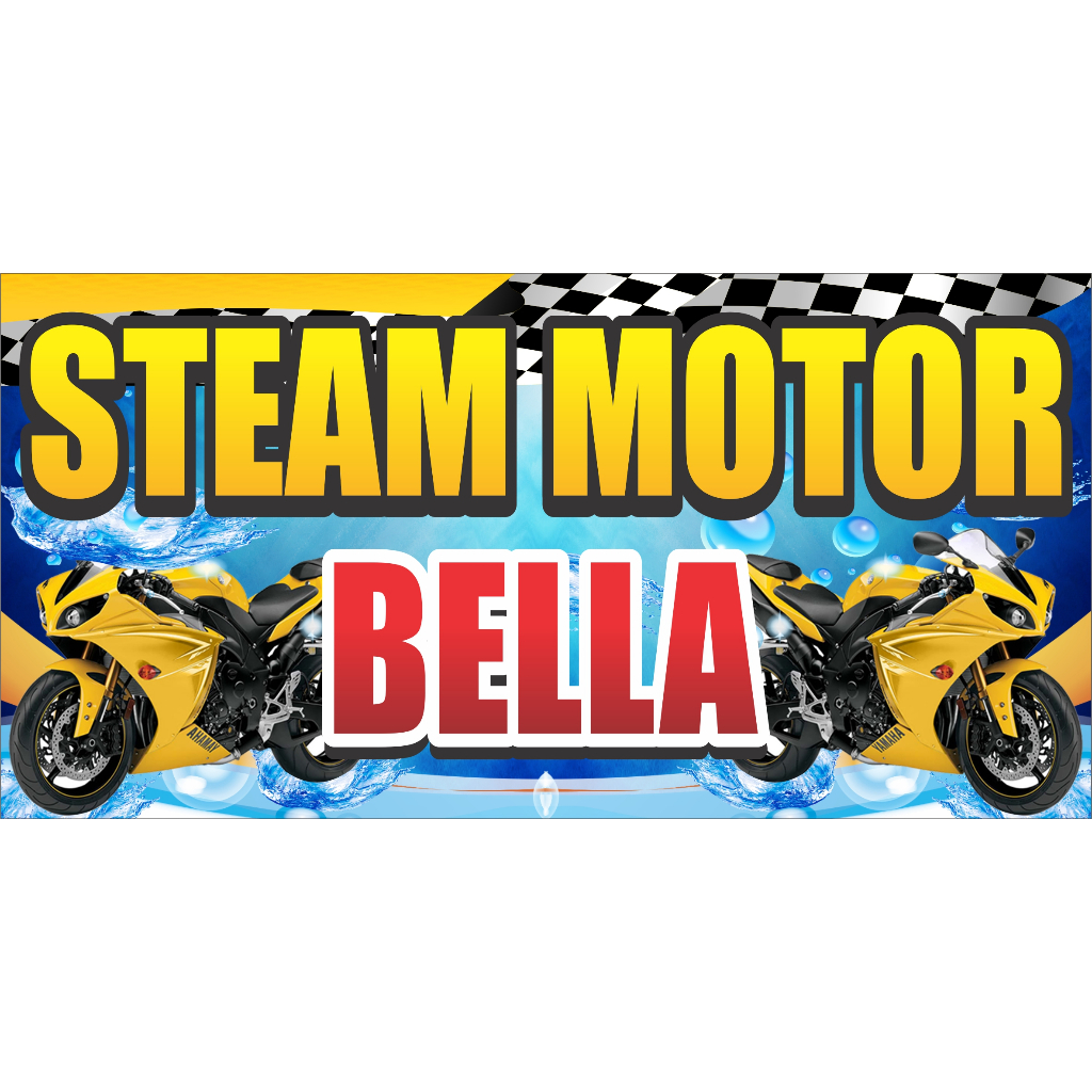 Spanduk Banner Cuci Steam Motor Custom
