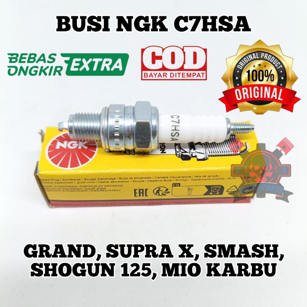 BUSI NGK C7HSA GRAND SUPRA X SMASH SHOGUN 125 MIO KARBU BERKUALITAS ASLI ORIGINAL NGK