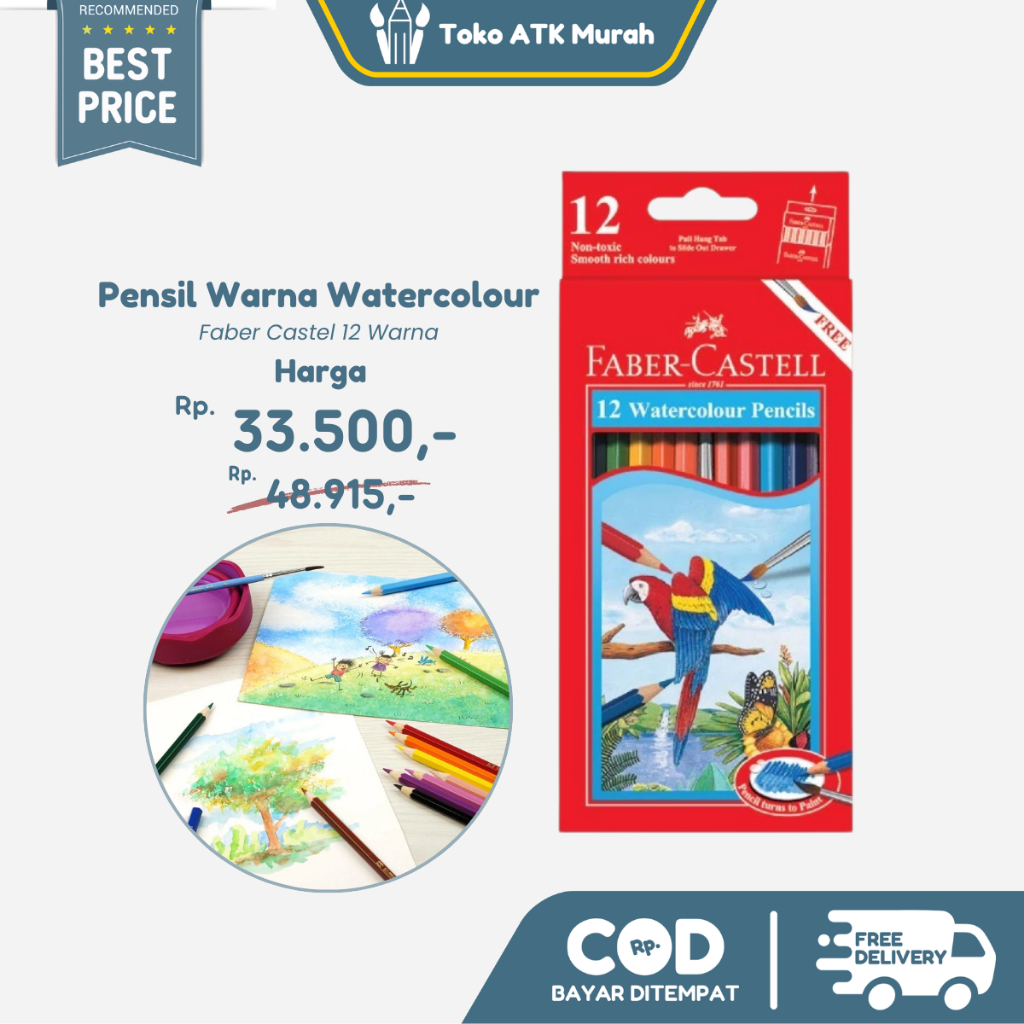 

Pensil Warna Faber-Castell 12 Watercolour Pencils (#114462)