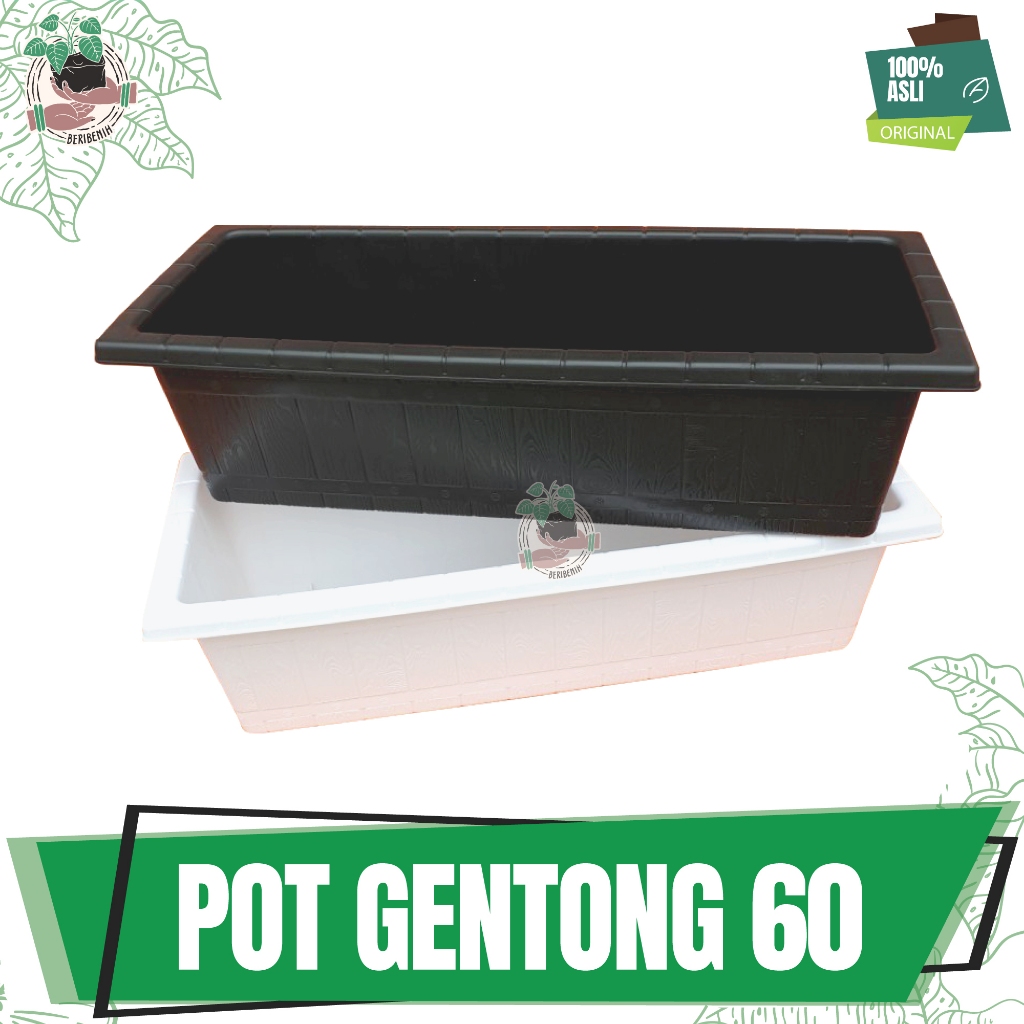 Pot Bunga Tanaman Hias Panjang Motif Gentong Kayu Putih 60cm Original Pot Tanaman Persegi Panjang Ba