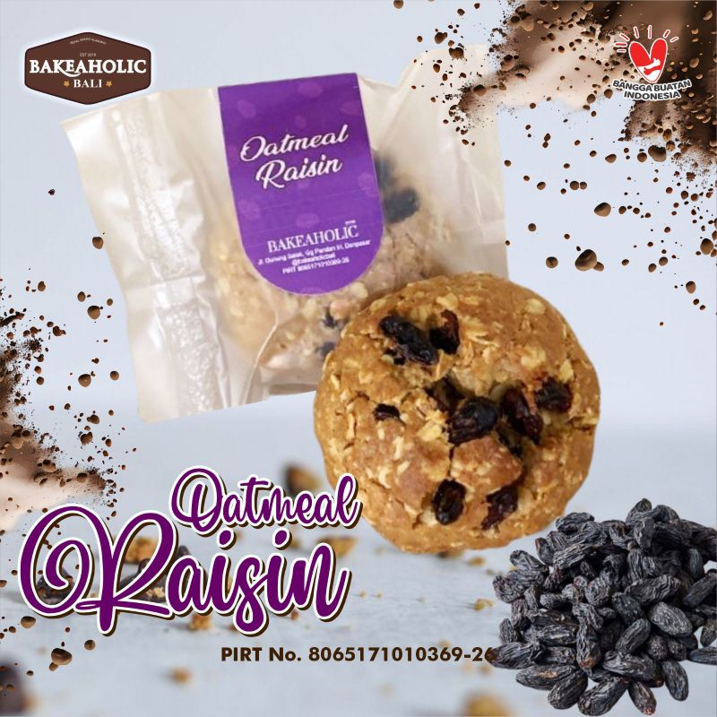 

Oatmeal Cookies Raisin 80 gr by Bakeaholic Bali