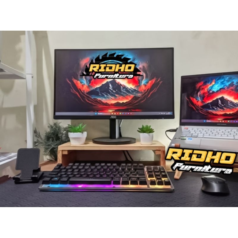 stand monitor  /stand laptop  /stand monitor kayu jati belanda /stand laptop murah ( Panjang 100 80 
